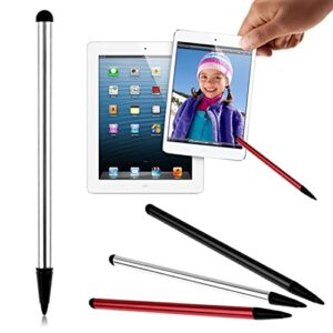 capacitive and resistive stylus pen(3pcs) universal high sensitive & precision capacitive disc tip touch screen pen stylus, 2 in 1 touch screen pen fits for iphone ipad samsung tablet phone pc & other