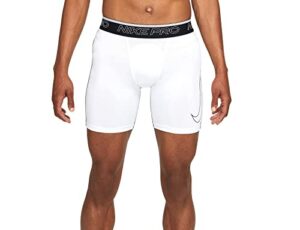 nike pro dri-fit men's shorts (as1, alpha, l, regular, regular, white/black, large)