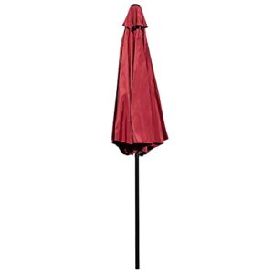 Flash Furniture Kona Red 9 FT Round Umbrella with 1.5" Diameter Aluminum Pole with Crank and Tilt Function