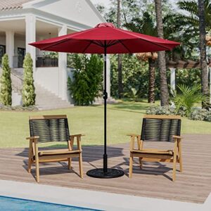 Flash Furniture Kona Red 9 FT Round Umbrella with 1.5" Diameter Aluminum Pole with Crank and Tilt Function