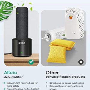 Mini Dehumidifier, Afloia Gun Safe Dehumidifier Rechargeable Cordless Dehumidifiers with Heating Base, Quiet Small Portable Dehumidifier for Small Space Room Bathroom Closet Car RV Boat, TOPZ 1+1 DG