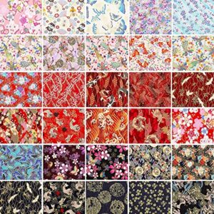 Tudomro 30 Pieces Fat Quarters 8 x 10 Inch Japanese Style Fabric Squares Printed Cotton Wrapping Cloth Quilting Fabric Bundles for Thanksgiving Christmas Gifts DIY Patchwork Sewing (Retro Style)