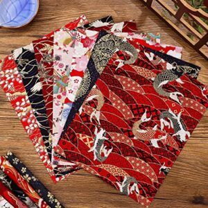 Tudomro 30 Pieces Fat Quarters 8 x 10 Inch Japanese Style Fabric Squares Printed Cotton Wrapping Cloth Quilting Fabric Bundles for Thanksgiving Christmas Gifts DIY Patchwork Sewing (Retro Style)