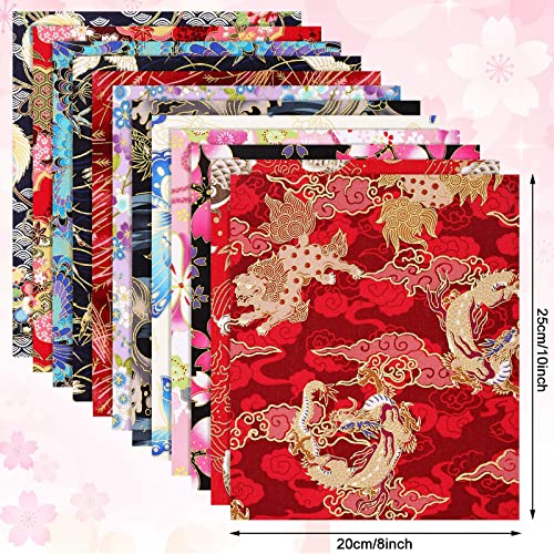 Tudomro 30 Pieces Fat Quarters 8 x 10 Inch Japanese Style Fabric Squares Printed Cotton Wrapping Cloth Quilting Fabric Bundles for Thanksgiving Christmas Gifts DIY Patchwork Sewing (Retro Style)