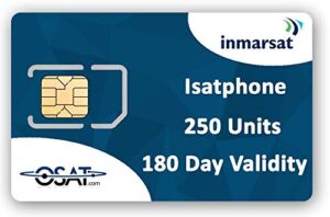 osat inmarsat isatphone prepaid sim card with 250 units (167 minutes) valid for 180 days