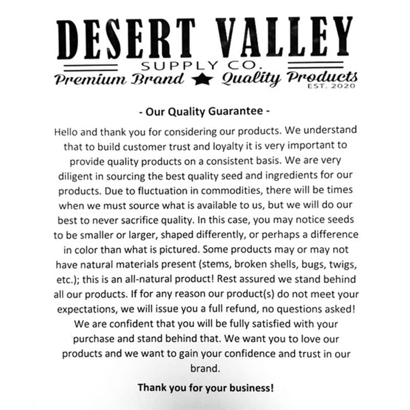 Desert Valley Premium Black Oil Sunflower Seeds - Wild Bird - Wildlife Food, Cardinals, Squirrels, Doves & More (5-Pounds)