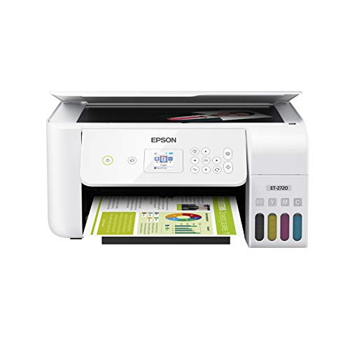 Epson EcoTank ET-2720 Wireless Color All-in-One Supertank Printer with Scanner and Copier – White (Renewed)