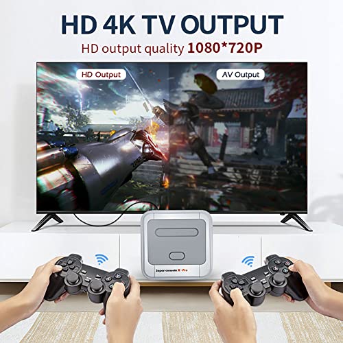 Kinhank Super Console X Pro,128G Retro Video Game Consoles with 95,000+ Games,Emulators Console Andriod TV 7.1& Game Systems for 4K TV HD/AV Output, 2 Wireless Controllers,Gift for Men