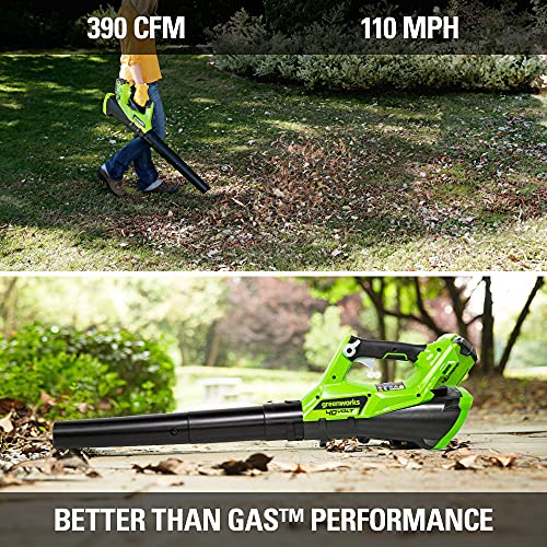 Greenworks 40V 14-Inch Mower/Axial Blower/12-Inch String Trimmer Combo Kit, 4Ah USB Battery and Charger Included, CK40B411