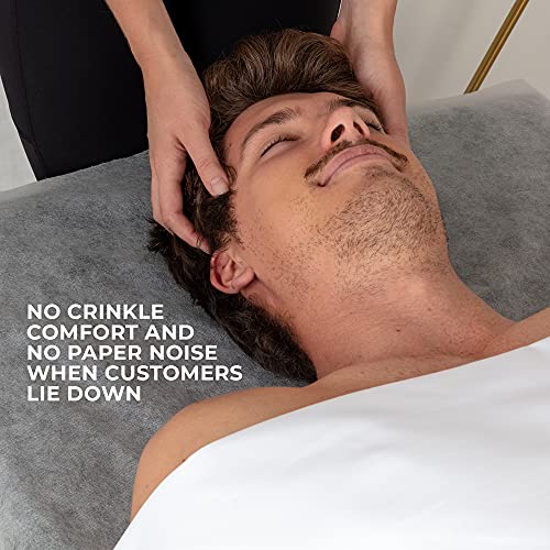 MASERTIO Disposable Massage Table Sheets - 60 Sheets Per Roll - Recyclable Nonwoven Fabric Disposable Bed Sheets for Massage, Tattoo, SPA - No-Crinkle Massage Sheets - 31.5 x 71 Inches (1 Roll)