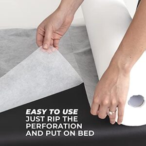 MASERTIO Disposable Massage Table Sheets - 60 Sheets Per Roll - Recyclable Nonwoven Fabric Disposable Bed Sheets for Massage, Tattoo, SPA - No-Crinkle Massage Sheets - 31.5 x 71 Inches (1 Roll)