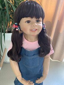huge reborn toddler girl doll 39 inch full body vinyl life like baby dolls girl curly hair can stand girl model model ball jointed doll collectible high qualtity