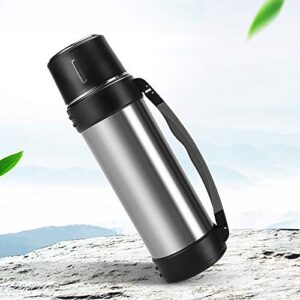 MUCR Stainless Steel Thermoses with Cup – 61oz Double-Wall Vacuum Insulated Water Bottle for Travel – Camping Coffee Thermoses with Handle – Keeps Liquid Hot or Cold,Leak Resistant,Silver