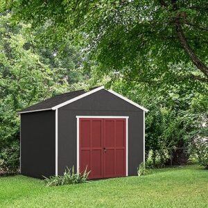Handy Home Products Rookwood 10x18 Do-It-Yourself Wooden Storage Shed with Floor Brown
