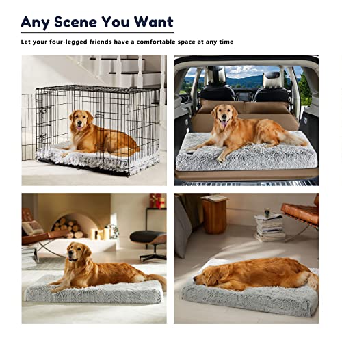 Western Home Large Dog Beds for Large Dogs, Waterproof Orthopedic Dog Bed - Egg Crate Foam Dog Bed with Removable Washable Cover, Dog Crate Bed with Non-Slip Bottom for Dog Crate