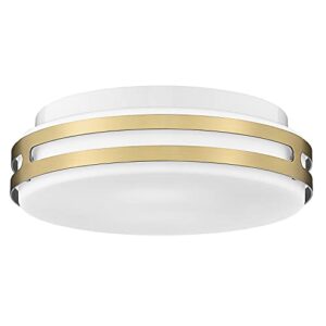 autelo modern flush mount led ceiling light fixture 3000k dimmable close to ceiling lighting with frosted glass shade in brass finish, for living room hallway bedroom c3578 brz led