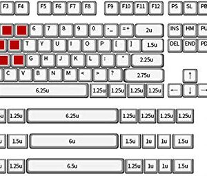 13 Keys Non-Slip Backlit keycaps Gaming Performance FPS MOBA Key Caps OEM Profile for Corsair K70 RGB K95 K65 K68 K63 K100 Mechanical Gaming Keyboards DIY Replace (Red)