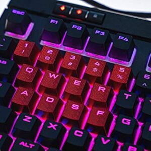 13 Keys Non-Slip Backlit keycaps Gaming Performance FPS MOBA Key Caps OEM Profile for Corsair K70 RGB K95 K65 K68 K63 K100 Mechanical Gaming Keyboards DIY Replace (Red)