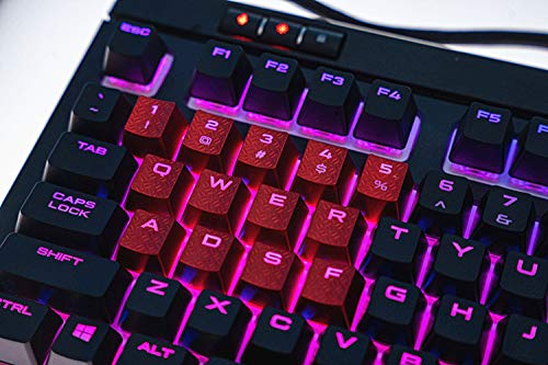 13 Keys Non-Slip Backlit keycaps Gaming Performance FPS MOBA Key Caps OEM Profile for Corsair K70 RGB K95 K65 K68 K63 K100 Mechanical Gaming Keyboards DIY Replace (Red)