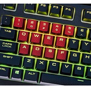 13 Keys Non-Slip Backlit keycaps Gaming Performance FPS MOBA Key Caps OEM Profile for Corsair K70 RGB K95 K65 K68 K63 K100 Mechanical Gaming Keyboards DIY Replace (Red)