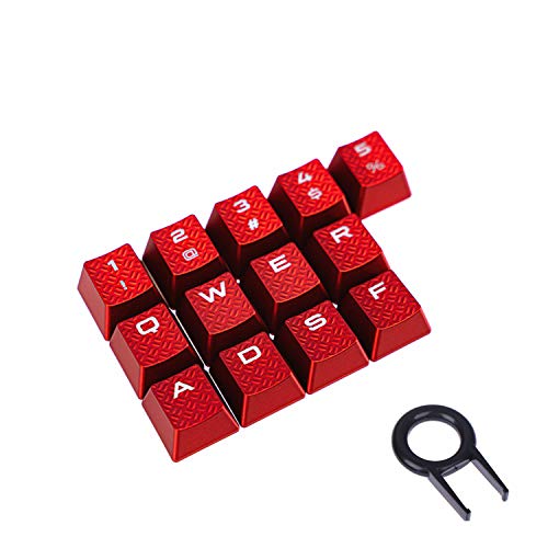 13 Keys Non-Slip Backlit keycaps Gaming Performance FPS MOBA Key Caps OEM Profile for Corsair K70 RGB K95 K65 K68 K63 K100 Mechanical Gaming Keyboards DIY Replace (Red)