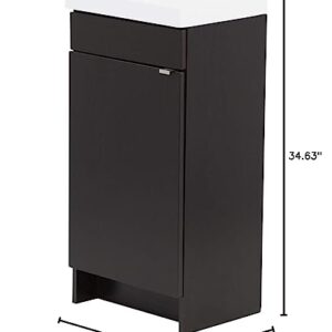 Spring Mill Cabinets Merton Bathroom Vanity with Sink, 17" W x 12.75" D x 34.63" H, Ebony Oak