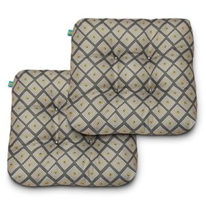 duck covers water-resistant indoor/outdoor seat cushions, 19 x 19 x 5 inch, 2 pack, moonstone mosaic, outdoor patio cushions