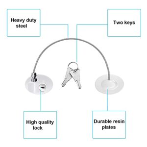 4 Pack Refrigerator Lock Cabinet Locks with Keys Adhesive Freezer Door Fridge Drawer Lock for Child Safety and Privacy, No Drilling (White)