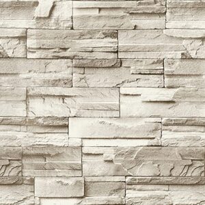 jeweluck stone wallpaper peel and stick 17.7inch×118.1inch stone contact paper backsplash for kitchen brick wallpaper self adhesive removable decorative wallpaper