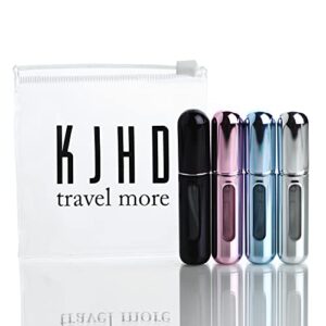 KJHD Portable Mini Refillable Perfume Atomizer Bottle, Refillable Perfume Spray, Atomizer Perfume Bottle, Scent Pump Case for Traveling and Outgoing, 5ml Multicolor Perfume Spray (4 pcs)