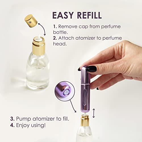 KJHD Portable Mini Refillable Perfume Atomizer Bottle, Refillable Perfume Spray, Atomizer Perfume Bottle, Scent Pump Case for Traveling and Outgoing, 5ml Multicolor Perfume Spray (4 pcs)