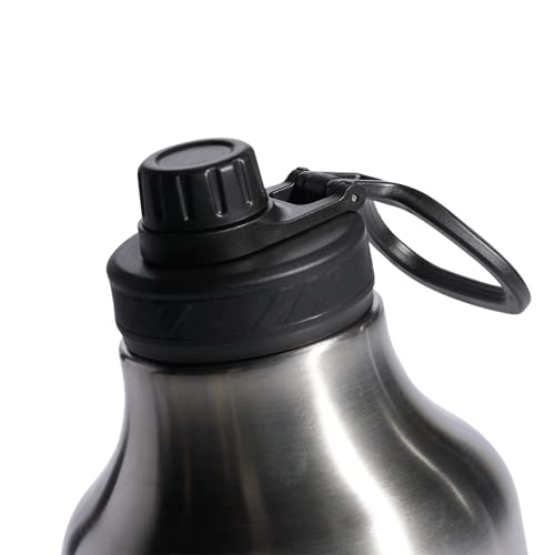 adidas 2 Liter (62 Oz) Metal Water Bottle, Hot/Cold Double-Walled Insulated 18/8, Stainless Steel/Black, One Size