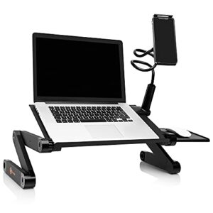 dzhjkio laptop stand for bed- portable laptop table -folding laptop table - laptop stand adjustable height with phone holder and mouse pad ergonomic laptop desk for couch computer riser by erosso