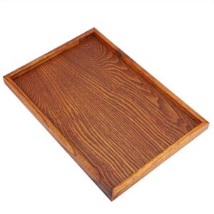 Hyuduo Wood Serving Tray, Rectangle Wooden Serving Trays Platter for Home, Hotel, Tea, Breakfast, Lunch, Dinner, Appetizers, Coffee(35 * 24cm),Vegetable Plate/Fruit Plate/Tray