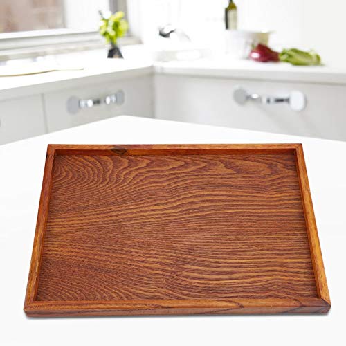 Hyuduo Wood Serving Tray, Rectangle Wooden Serving Trays Platter for Home, Hotel, Tea, Breakfast, Lunch, Dinner, Appetizers, Coffee(35 * 24cm),Vegetable Plate/Fruit Plate/Tray
