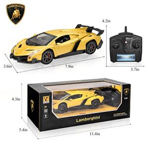 Officially Licensed RC Series, 1:24 Scale Electric Sport Racing Hobby Toy Car Lamborghini Model Vehicle for Boys Girls 3 4 5 6 7 8 9 Years Old Birthday Gifts