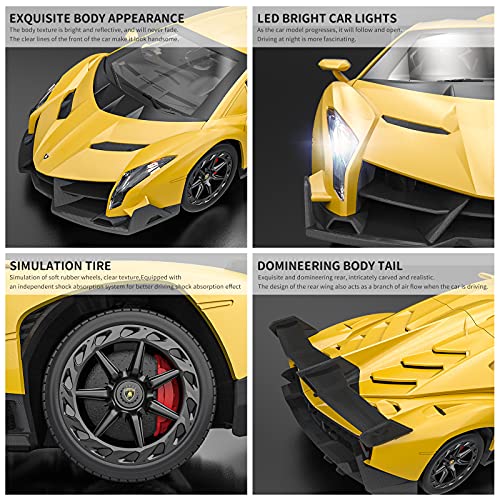 Officially Licensed RC Series, 1:24 Scale Electric Sport Racing Hobby Toy Car Lamborghini Model Vehicle for Boys Girls 3 4 5 6 7 8 9 Years Old Birthday Gifts