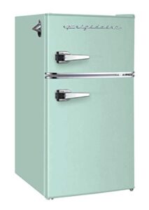 frigidaire efr840-mint efr840 retro mini fridge with freezer & side bottle opener-small 2 door refrigerator for office bar or college dorm room-3.2 cu ft, mint