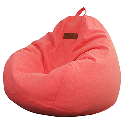 ZDZDY Bean Bag Chair Cover Only for Kids and Adults Beanbag Replacement Outer (No Filler) Washable Cover (Red, 35.4"×43.3")