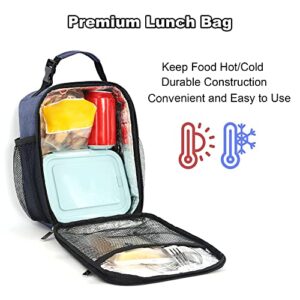 Femuar Lunch Box for Men Women Adults Small Lunch Bag for Office Work Picnic - Reusable Portable Lunchbox, Blue