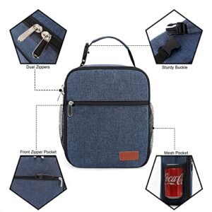 Femuar Lunch Box for Men Women Adults Small Lunch Bag for Office Work Picnic - Reusable Portable Lunchbox, Blue