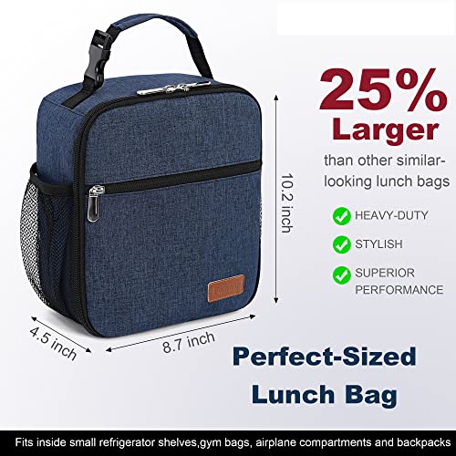 Femuar Lunch Box for Men Women Adults Small Lunch Bag for Office Work Picnic - Reusable Portable Lunchbox, Blue