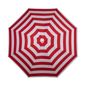 PICNIC TIME ONIVA - a Brand Outdoor Canopy Sunshade Beach Umbrella 5.5' - Small Patio Umbrella - Beach Chair Umbrella,Red & White Cabana Stripe,822-00-336-000-0