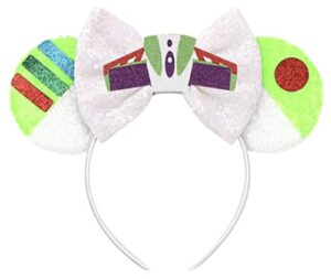 clgift toy story minnie ears,pick buzz light year minnie ears, silver gold blue minnie ears, rainbow sparkle mouse ears,classic red sequin minnie ears (buzz light year toy story)