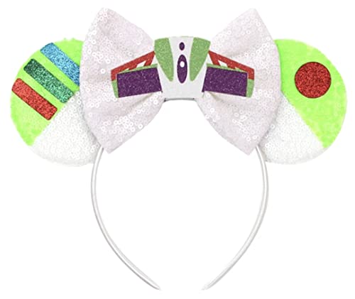 CLGIFT Toy Story Minnie Ears,Pick Buzz Light Year Minnie Ears, Silver gold blue minnie ears, Rainbow Sparkle Mouse Ears,Classic Red Sequin Minnie Ears (Buzz Light Year Toy Story)