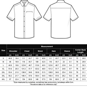 COOFANDY Mens Casual Short Sleeve Button Shirts Regular Fit Linen Shirt Lightweight Summer Tropical Shirts for Men Green