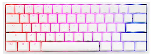 Ducky One 2 Mini Pure White - RGB LED 60% Double Shot PBT Mechanical Keyboard (Kailh Box Thick Jade)