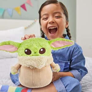 Star Wars Grogu Plush 12-Inch Toy Figure, Soft 'N Fuzzy Character Doll with Sounds, Press Hands to Activate