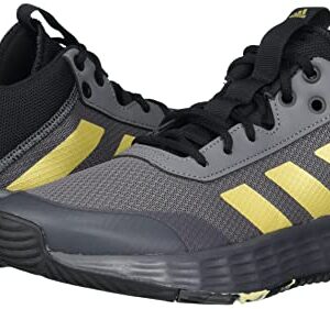 adidas Men's Ownthegame Shoes Basketball, Grey Five/Matte Gold/Core Black, 11.5