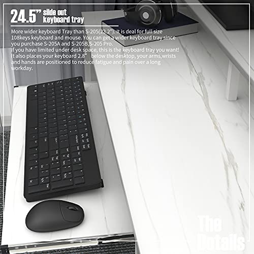 TOPSKY Computer Desk with Storage Shelves/24.5in Keyboard Tray/Monitor Stand Study Table for Home Office(54*19inch, White Marble Texture)